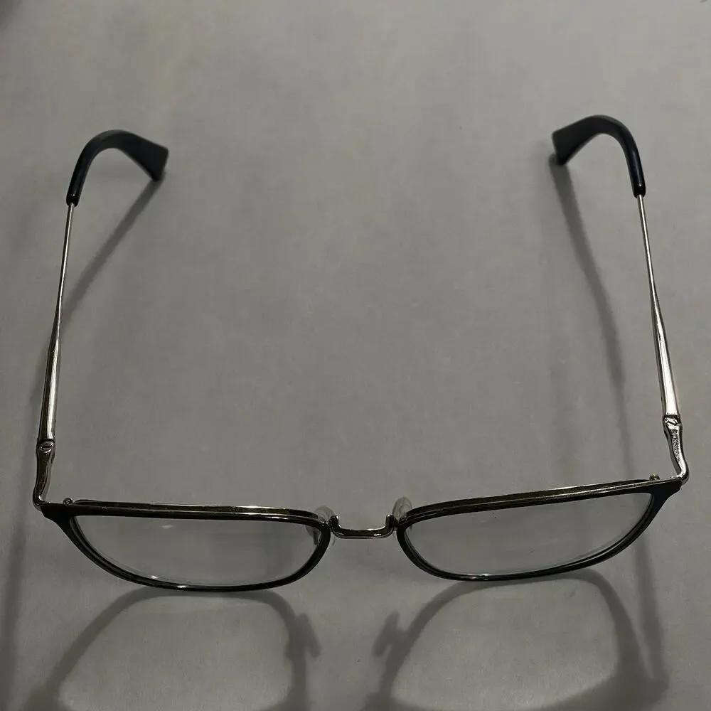Longchamp LO2125 424 Eyeglasses Frames Only 52-16-140mm Cat Eye Full Sliver Blue